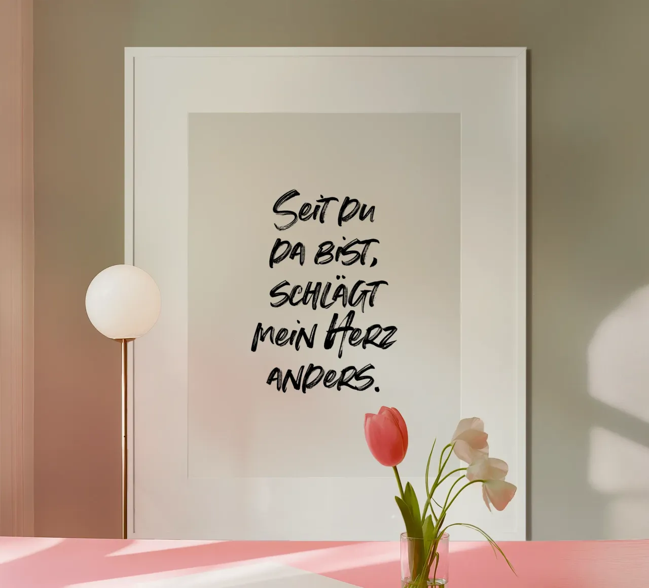 Seit du da bist, schlägt mein Herz anders. | minimalistic carta hahnemühle da just typo