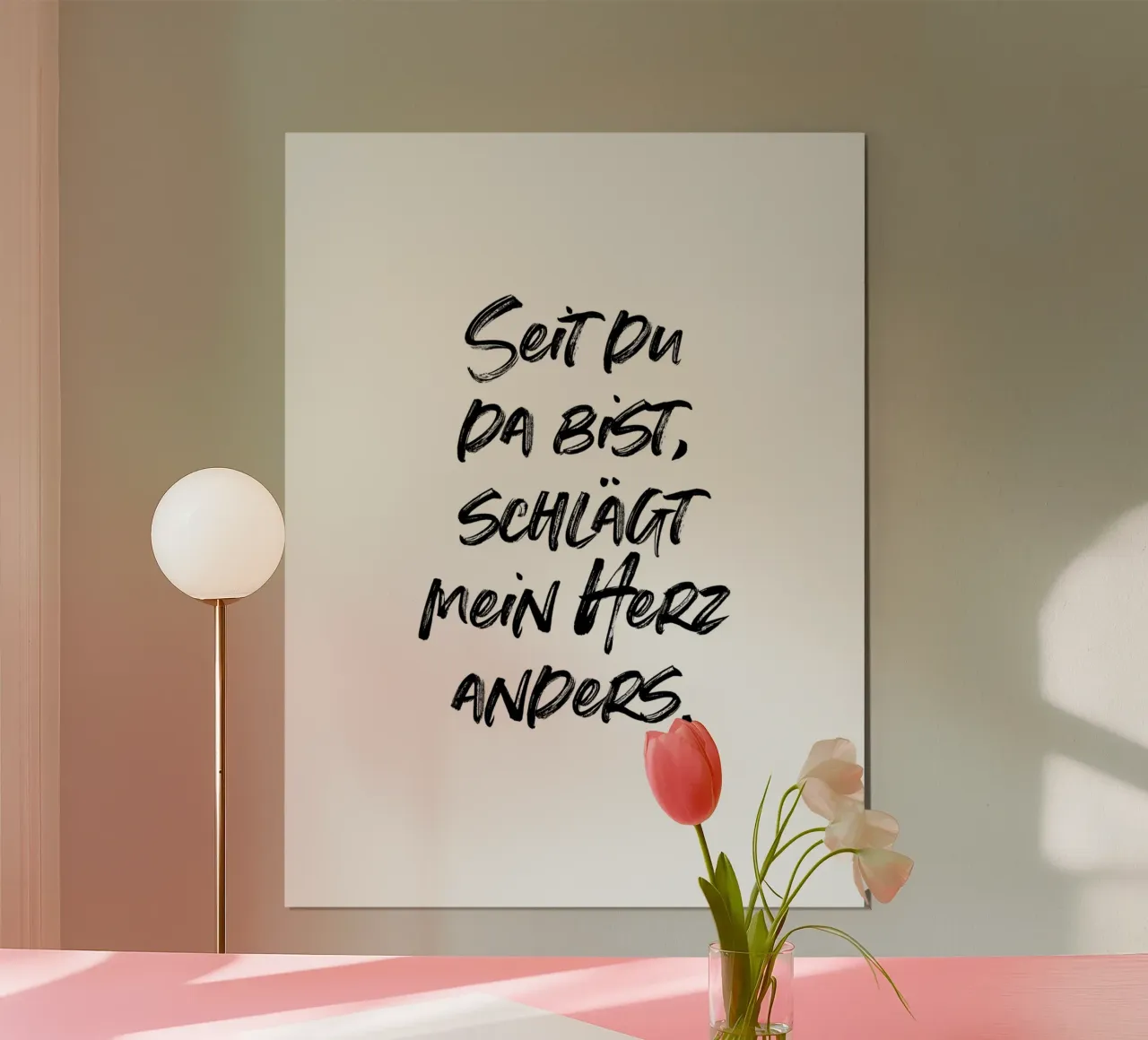Seit du da bist, schlägt mein Herz anders. | minimalistic carta hahnemühle da just typo