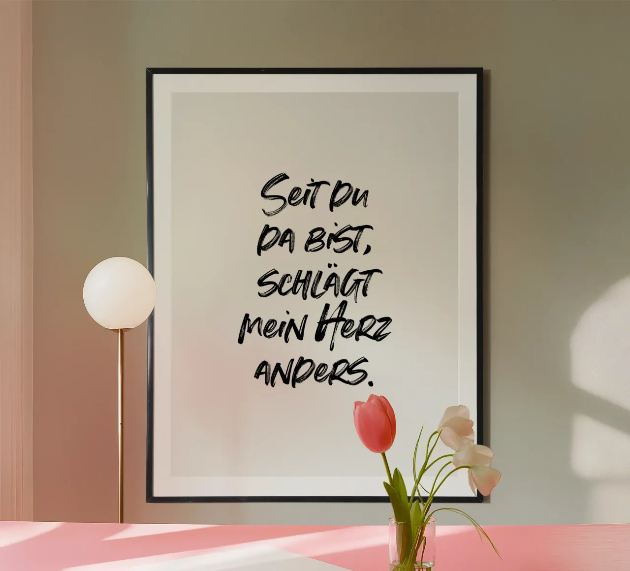 Seit du da bist, schlägt mein Herz anders. | minimalistic carta hahnemühle da just typo