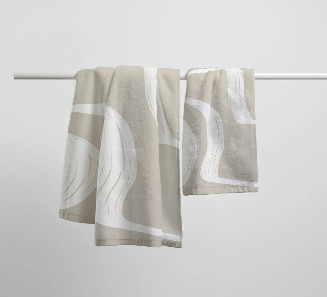 Curve bianche asciugamano da bagno da LeaDArt