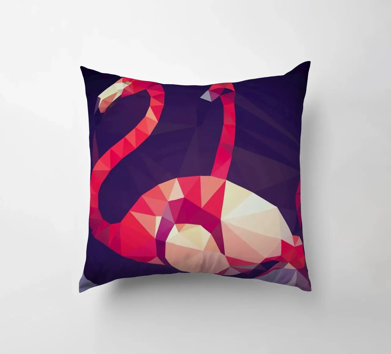 Phoenicopterus roseus decorative cushion by Matěj Kašpar Jirásek