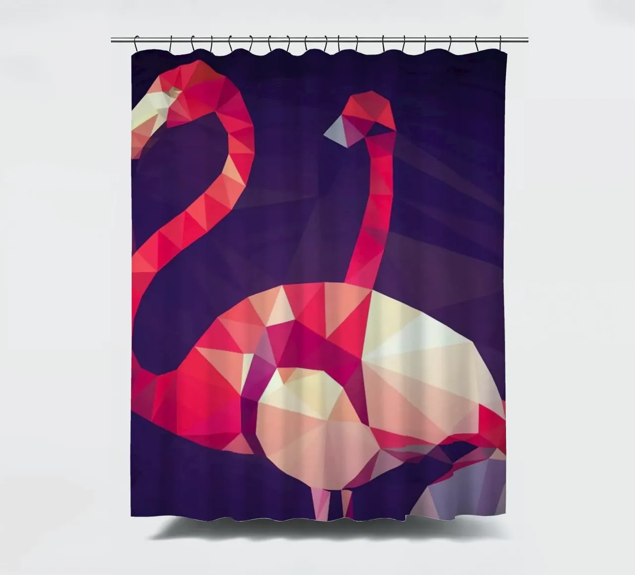 Phoenicopterus roseus shower curtain by Matěj Kašpar Jirásek