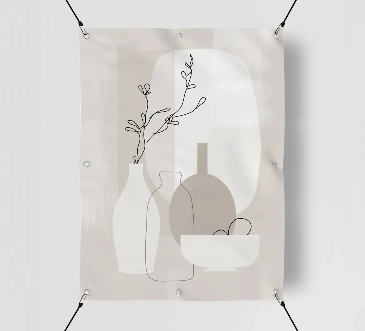 Natura morta con linee e forme telo in pvc da LeaDArt