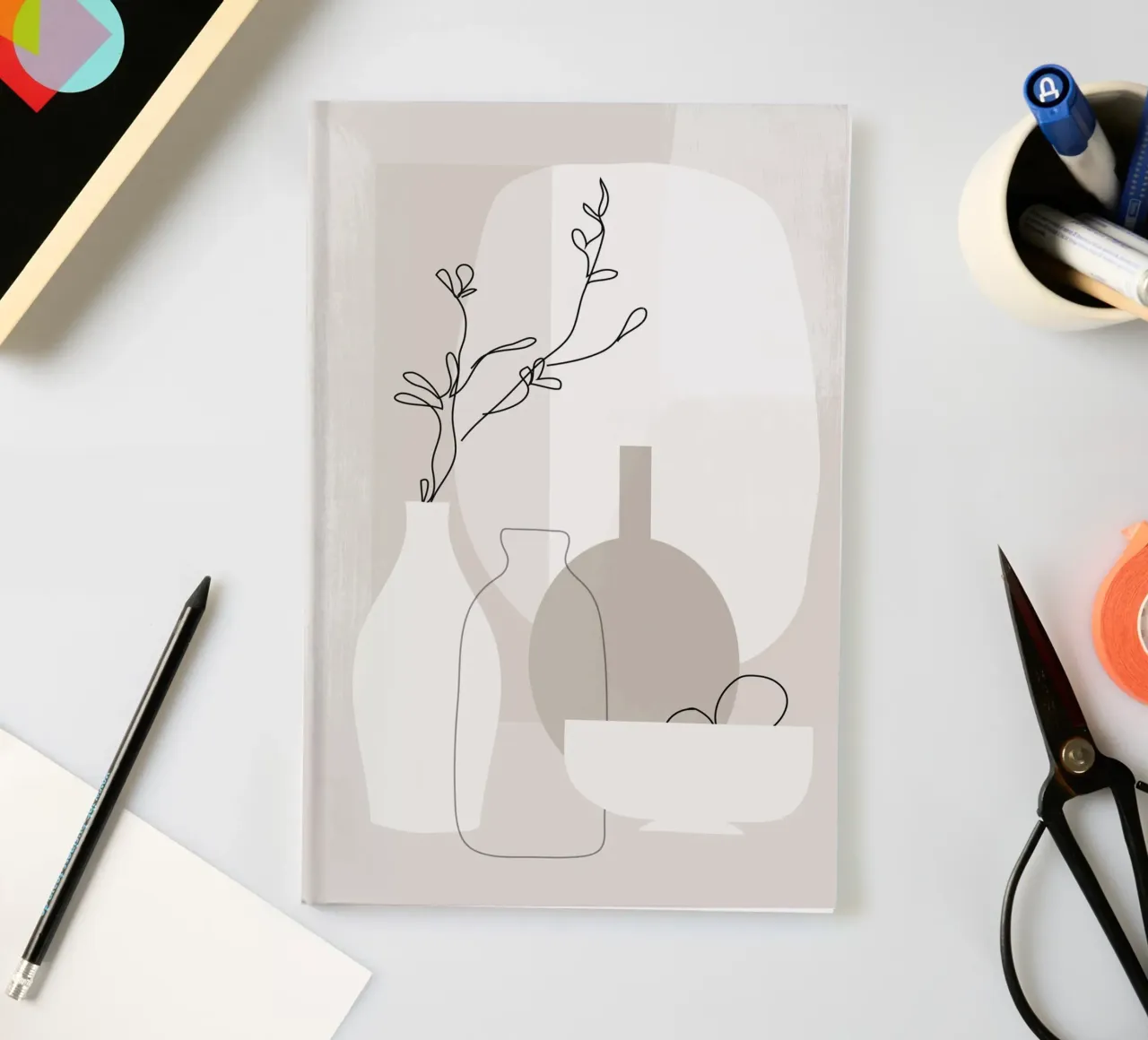 Natura morta con linee e forme diario da LeaDArt