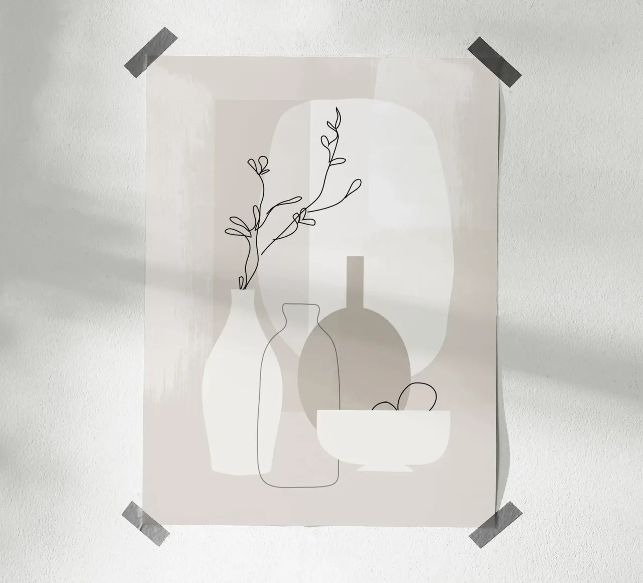 Natura morta con linee e forme poster da LeaDArt