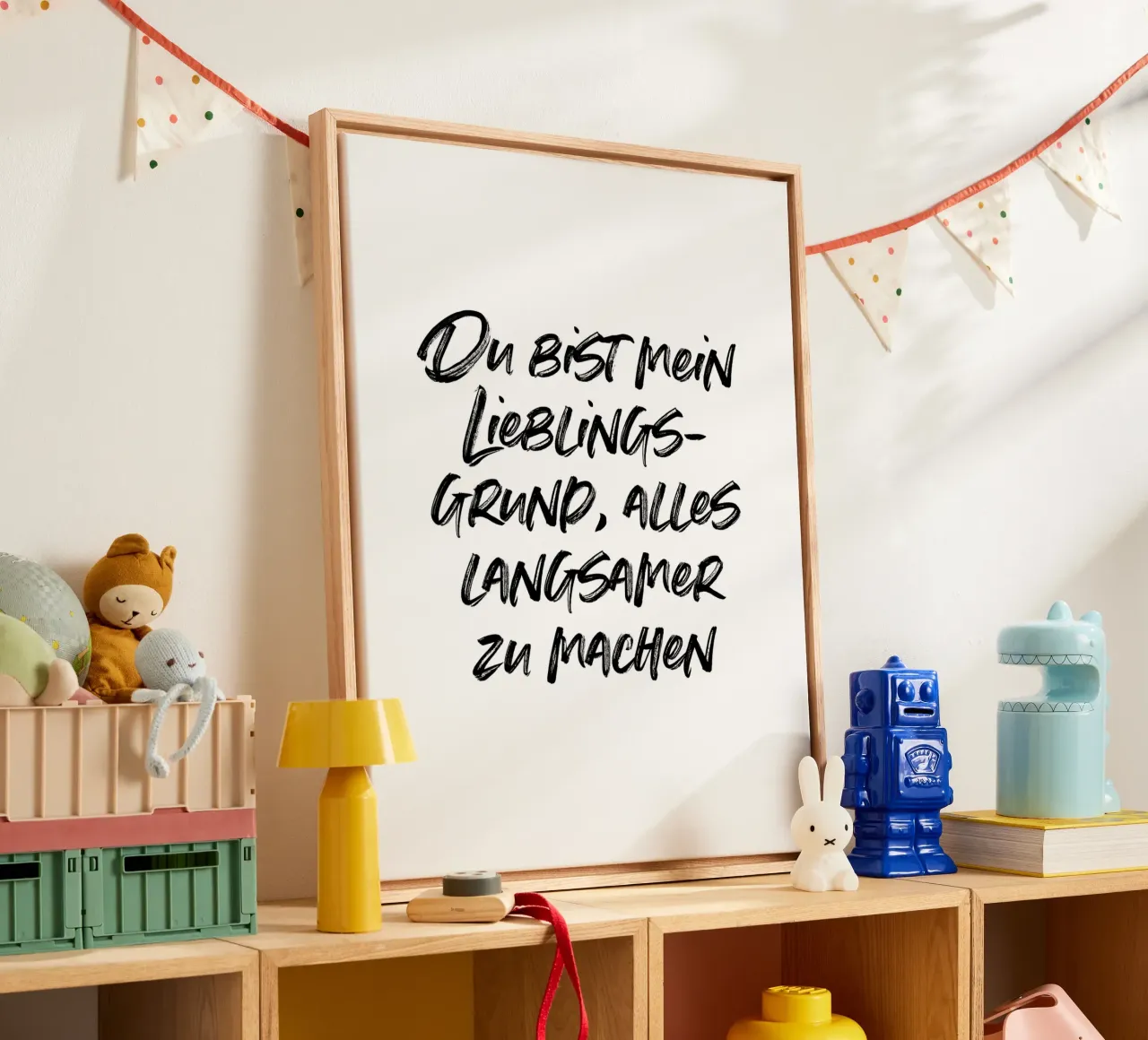 Du bist mein Lieblingsgrund, alles langsamer zu machen. canvas van just typo