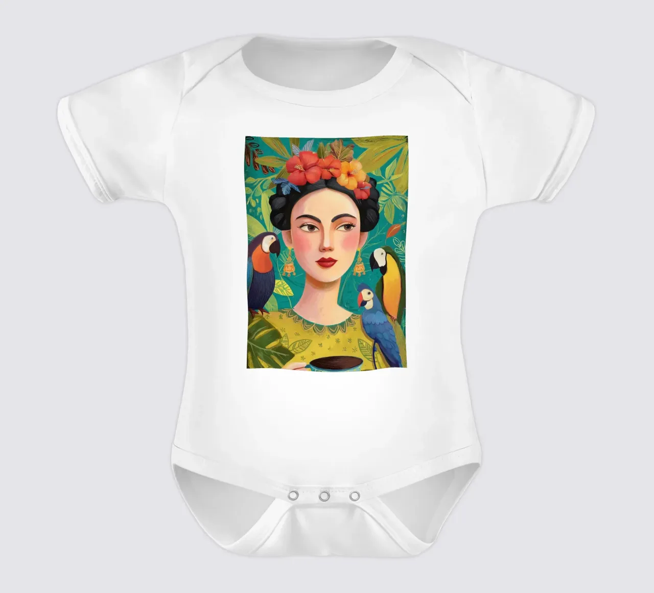 Tropical Frida body neonato maniche corte da Clara August