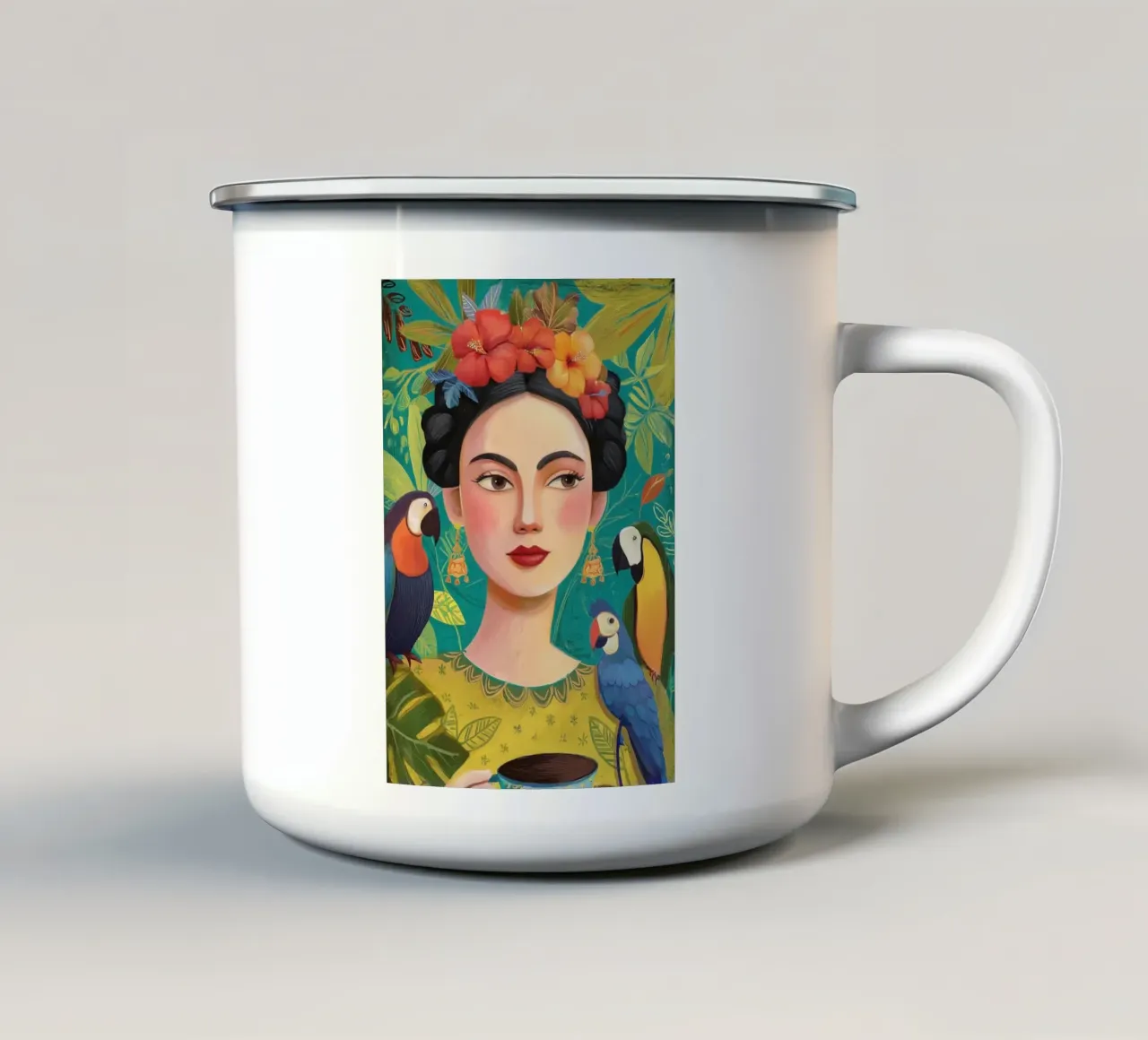 Tropical Frida tazza in smalto da Clara August