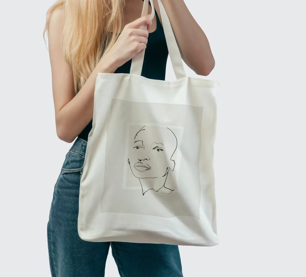 Volto tranquillo borsa in juta da LeaDArt