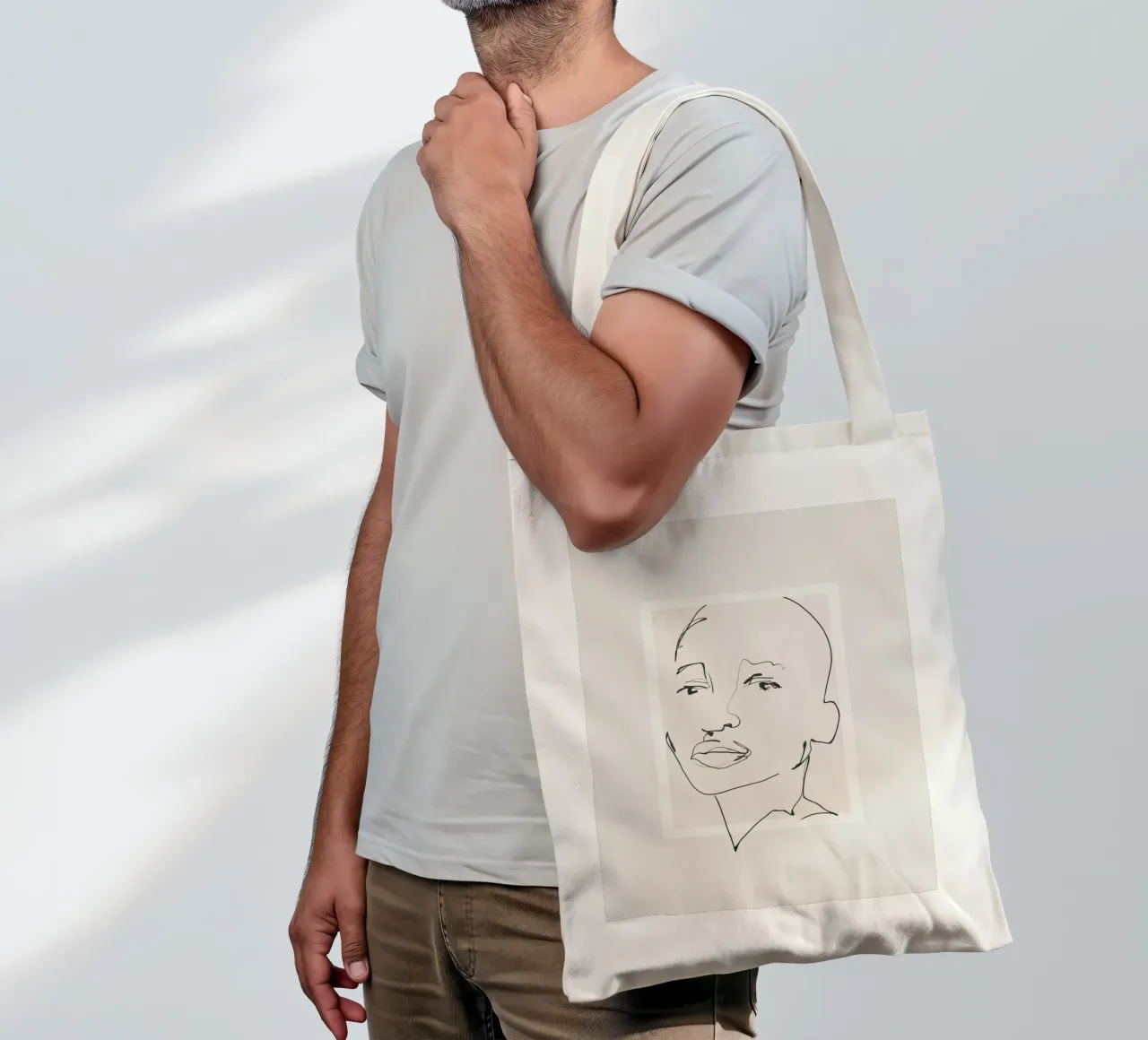 Volto tranquillo borsa in juta da LeaDArt