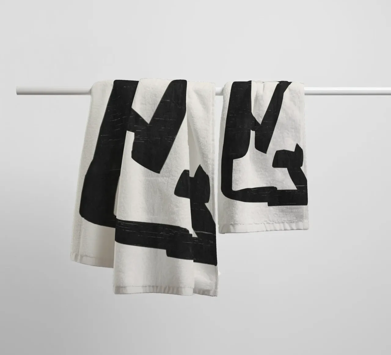 Forma nera asciugamano da bagno da LeaDArt
