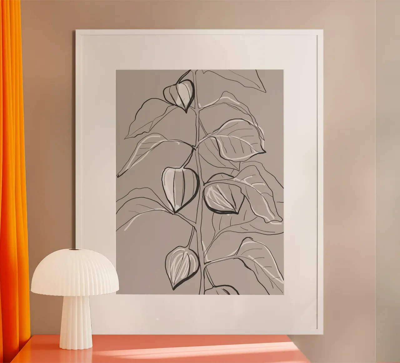 Calma botanica poster con telaio in legno da LeaDArt