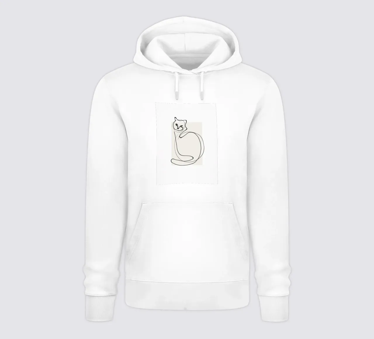 Gato en una línea sudadera con capucha de LeaDArt