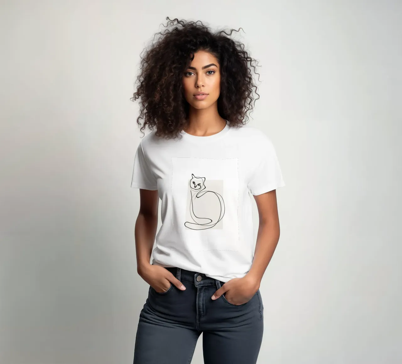 Gatto in una riga t-shirt da LeaDArt