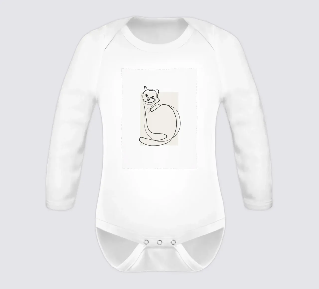 Gatto in una riga body neonato maniche lunghe da LeaDArt