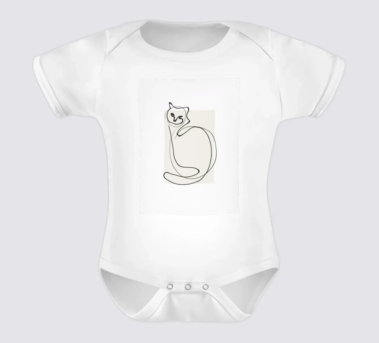 Gato en una línea body de bebé de LeaDArt