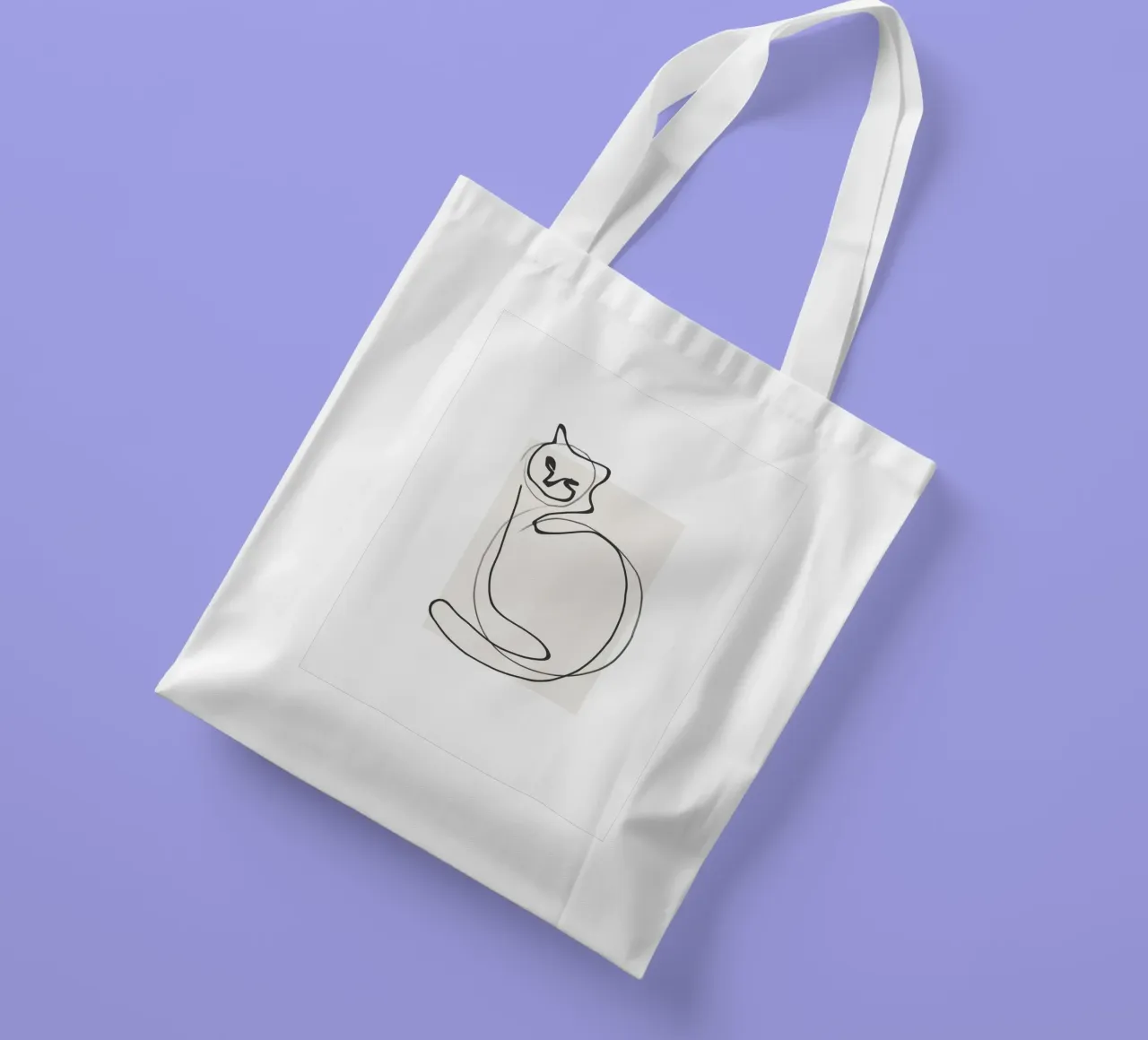 Gatto in una riga borsa in juta da LeaDArt