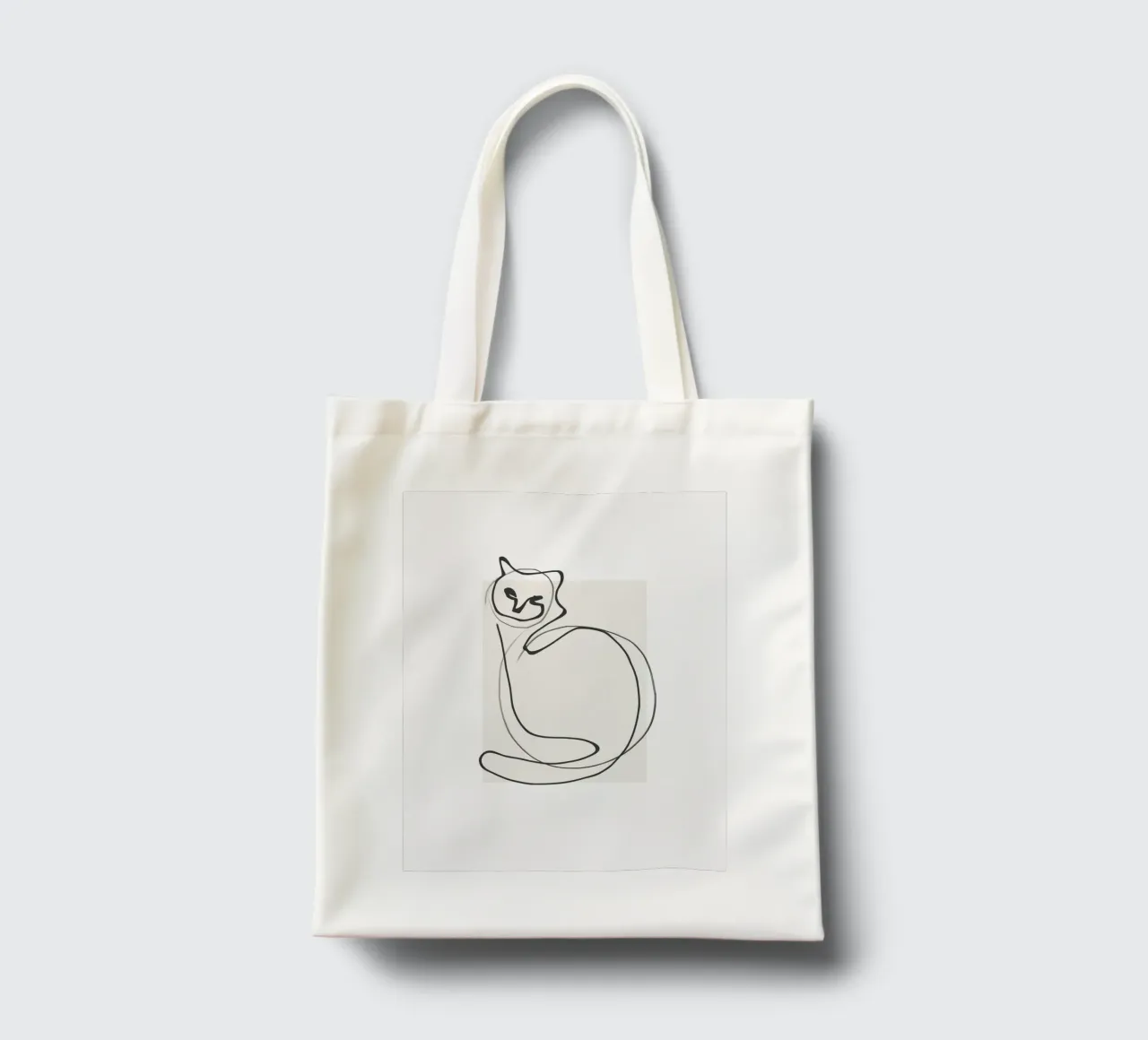 Gatto in una riga borsa in juta da LeaDArt