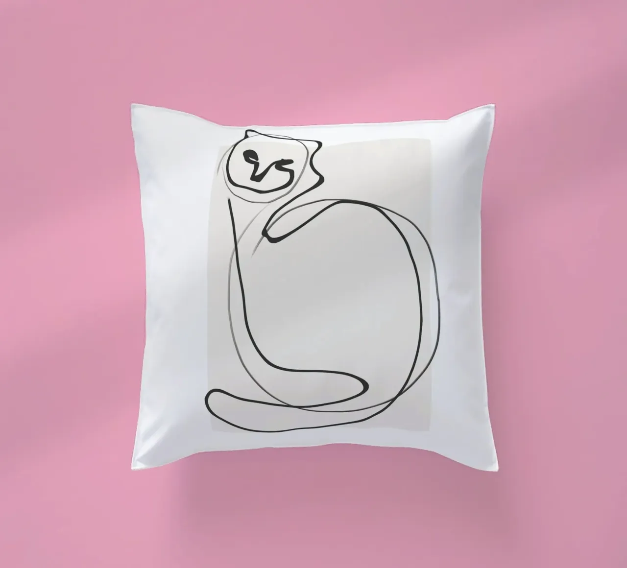 Gatto in una riga cuscino da LeaDArt