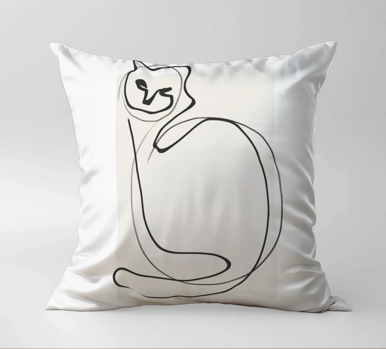 Gatto in una riga cuscino da LeaDArt