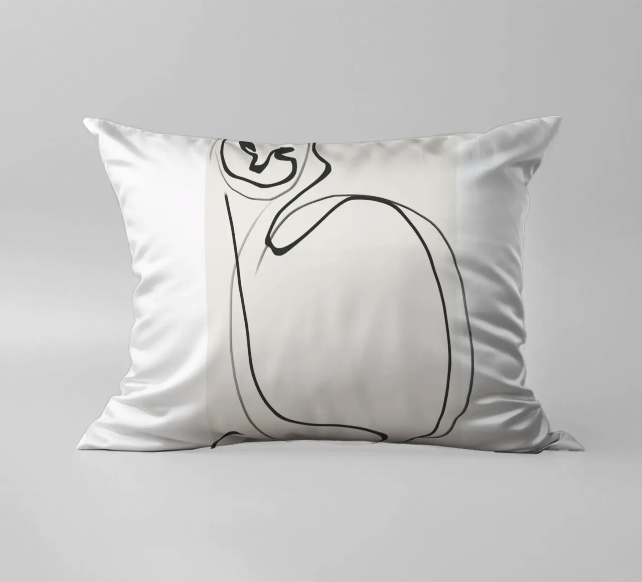 Gatto in una riga cuscino da LeaDArt