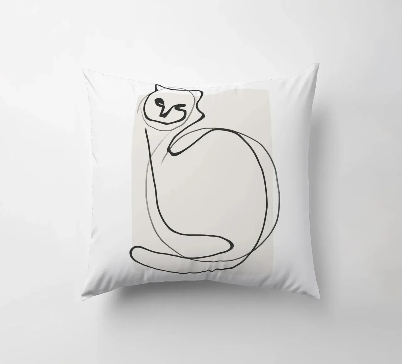 Gatto in una riga cuscino da LeaDArt