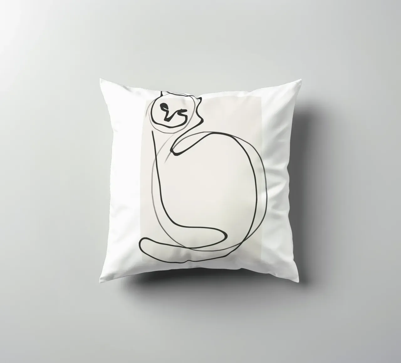 Gatto in una riga cuscino da LeaDArt