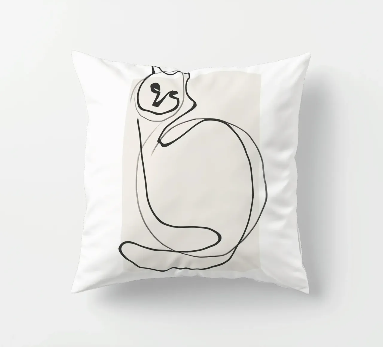 Gatto in una riga cuscino da LeaDArt