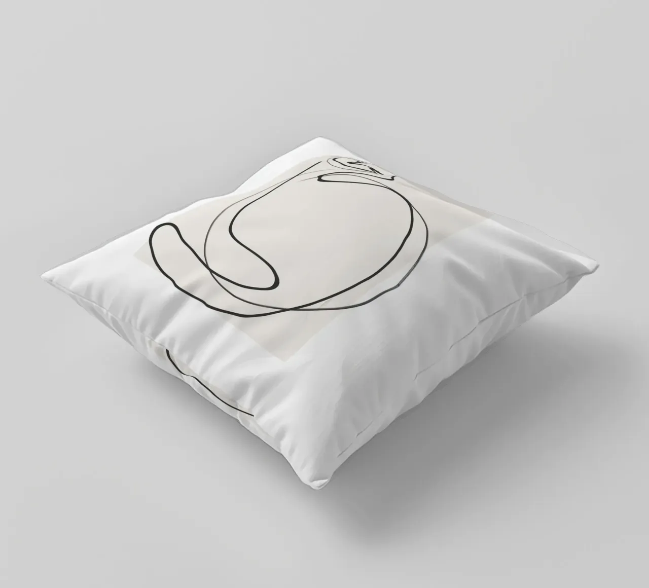 Gatto in una riga cuscino da LeaDArt