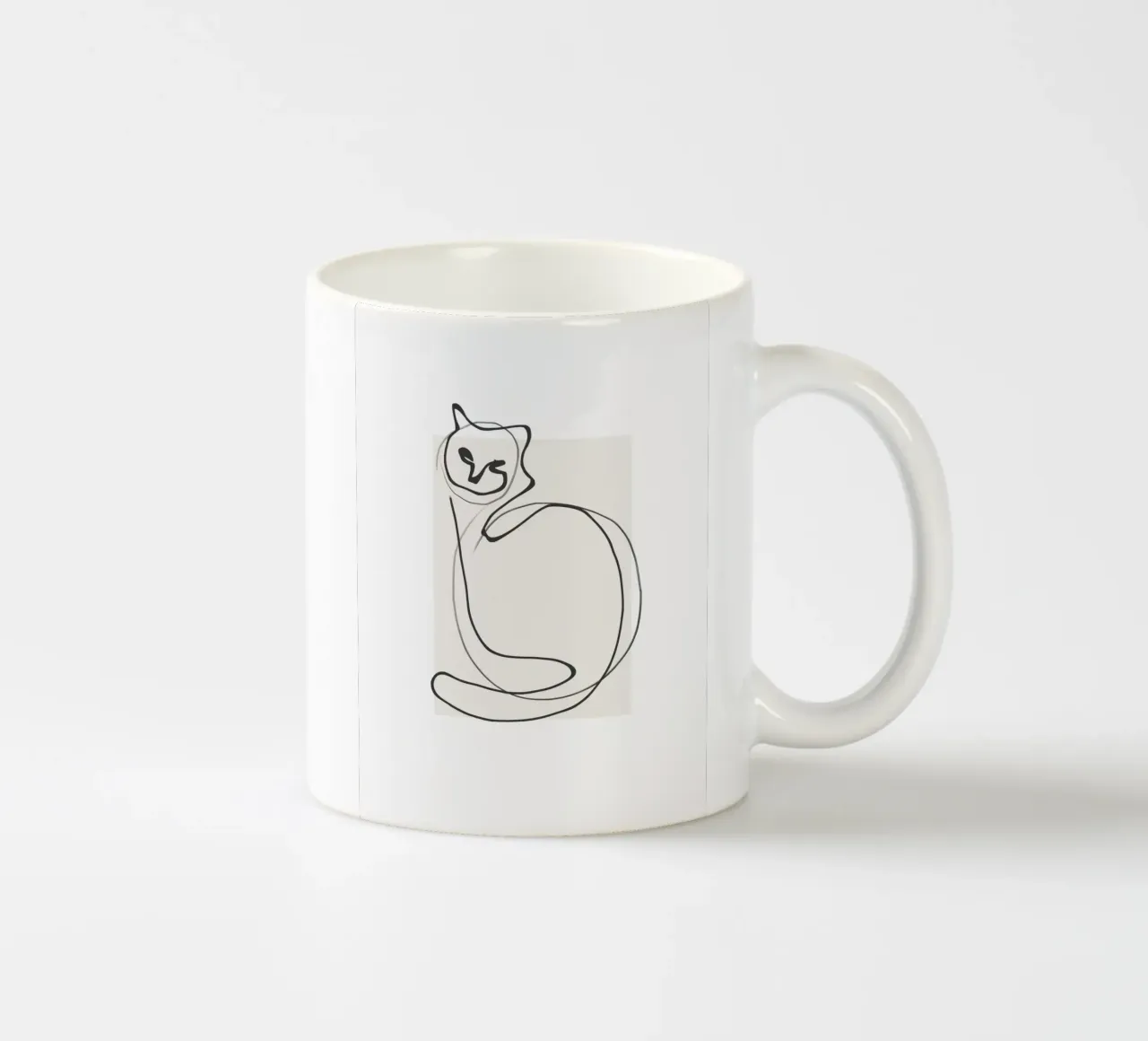 Gatto in una riga tazza in ceramica da LeaDArt