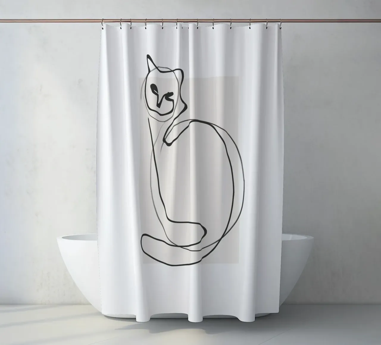 Gatto in una riga tenda da doccia da LeaDArt