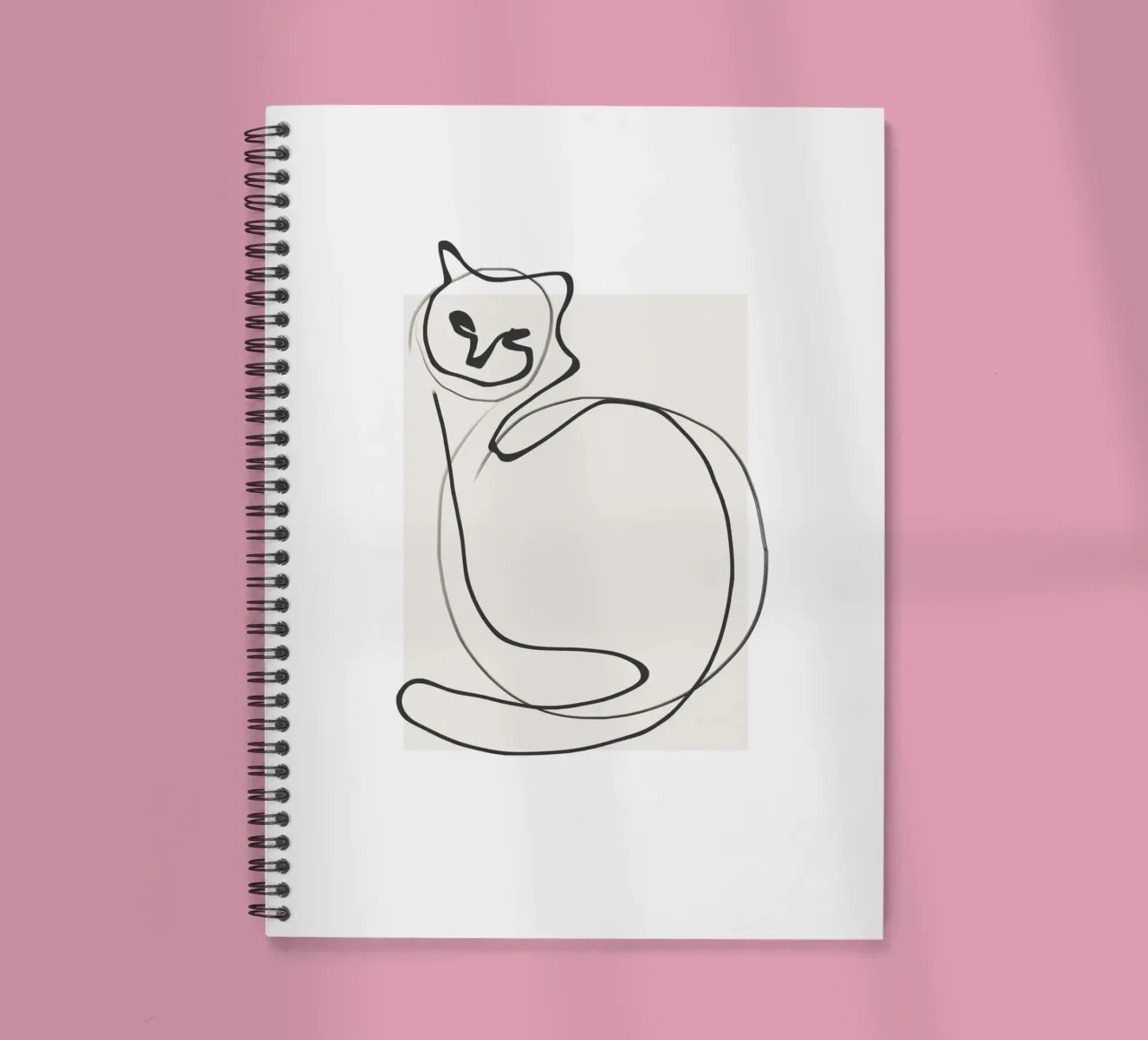 Cat in One Line spiral notebook by LeaDArt