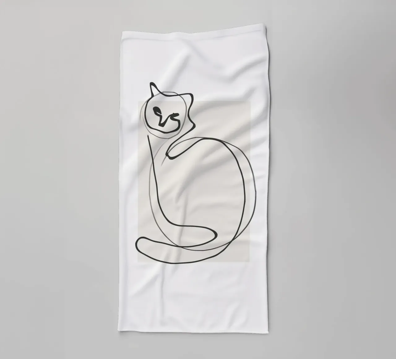Chat en une ligne serviette de bain de LeaDArt