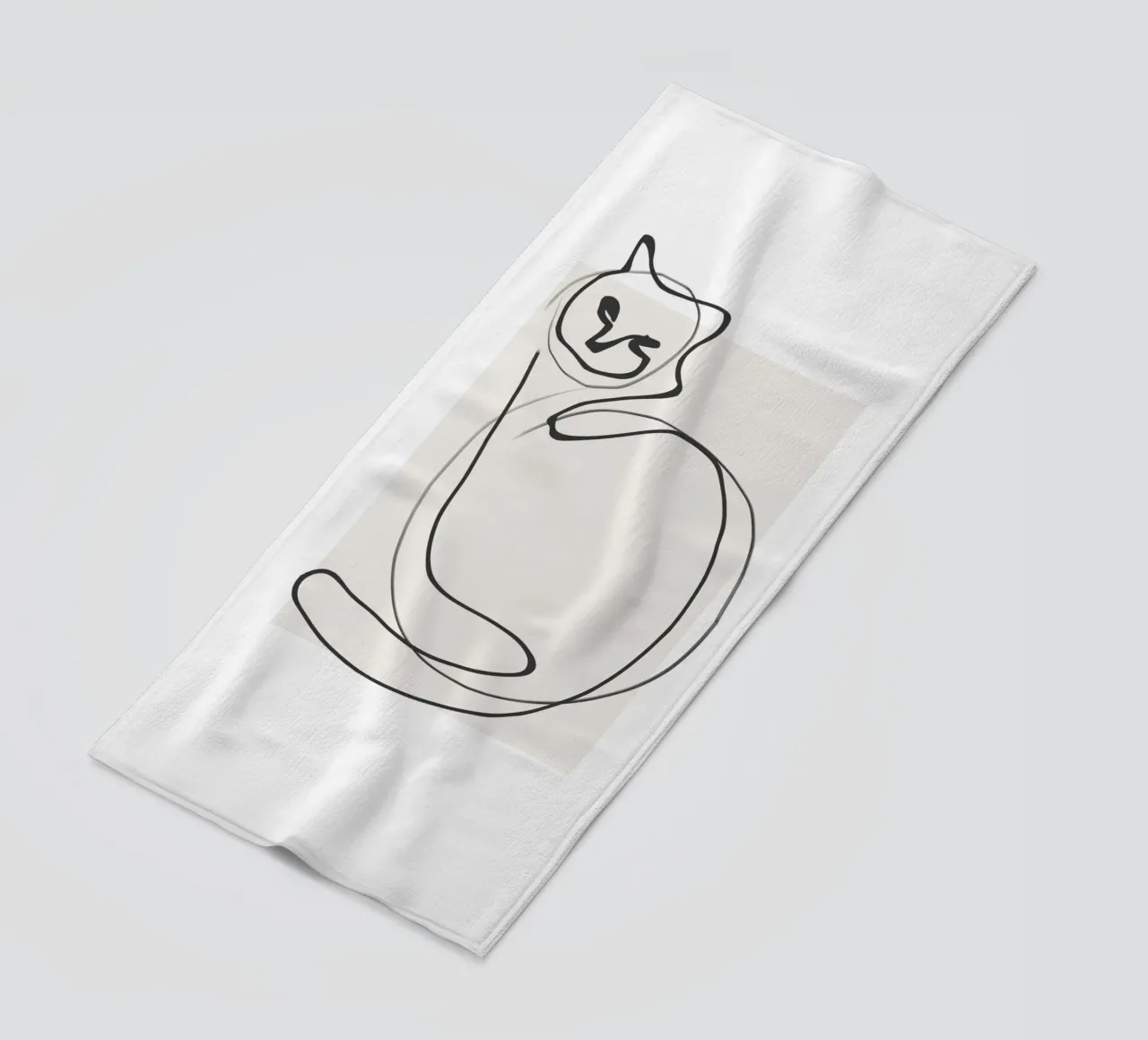 Gatto in una riga telo mare da LeaDArt