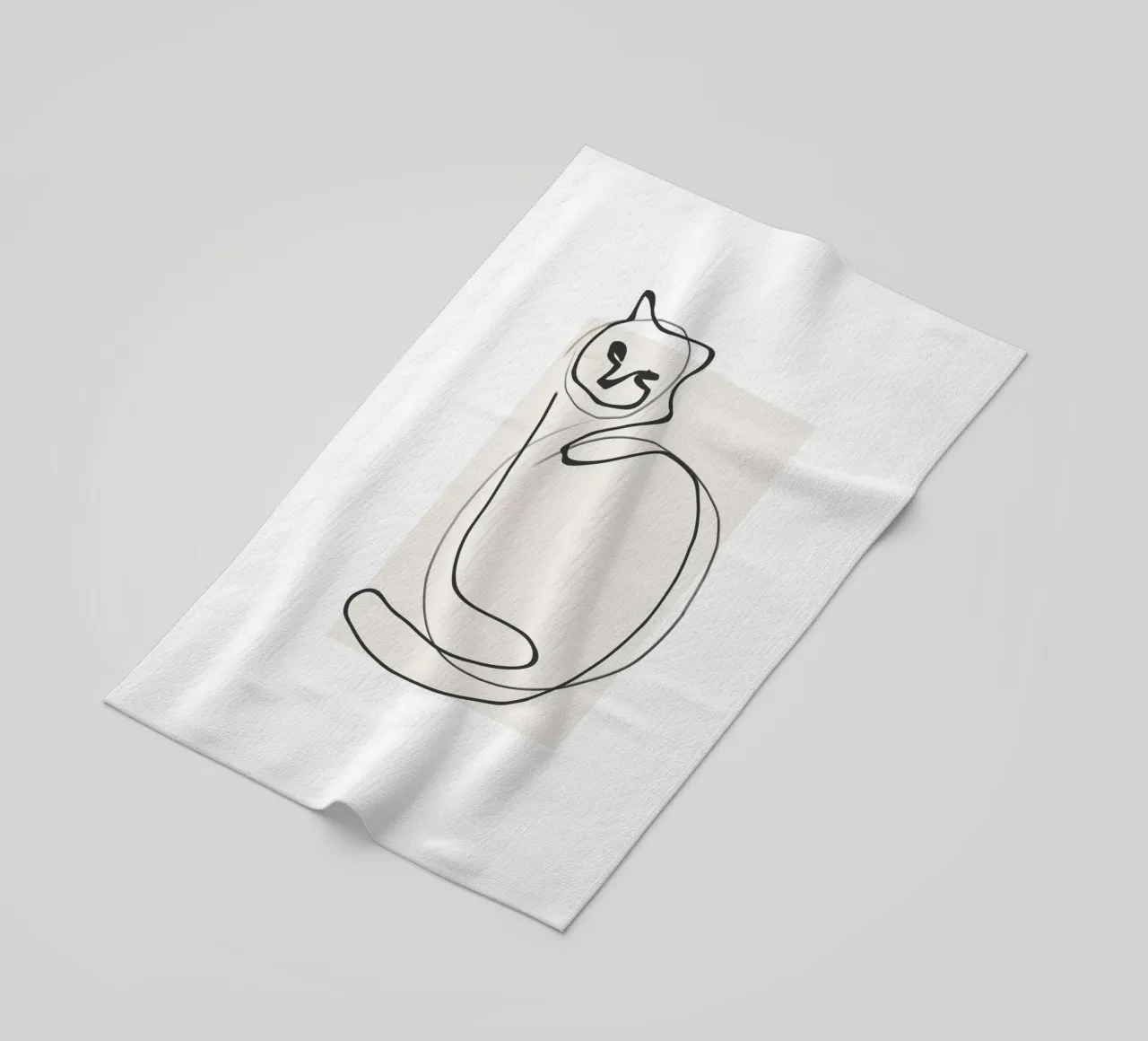 Gatto in una riga telo mare da LeaDArt