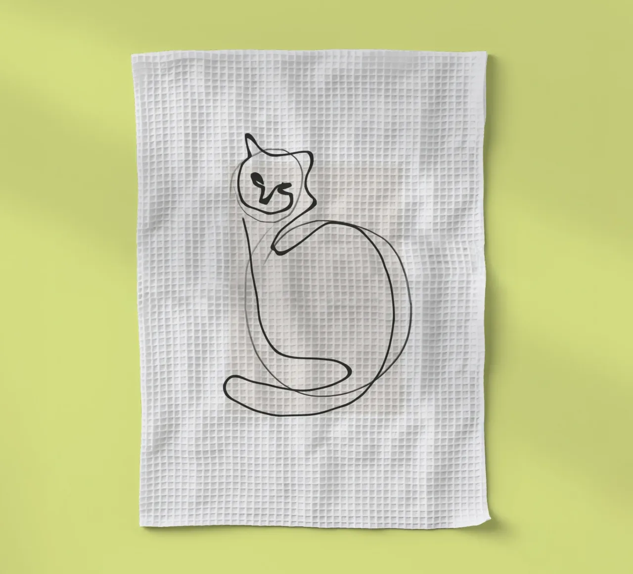 Gatto in una riga canovaccio da cucina da LeaDArt