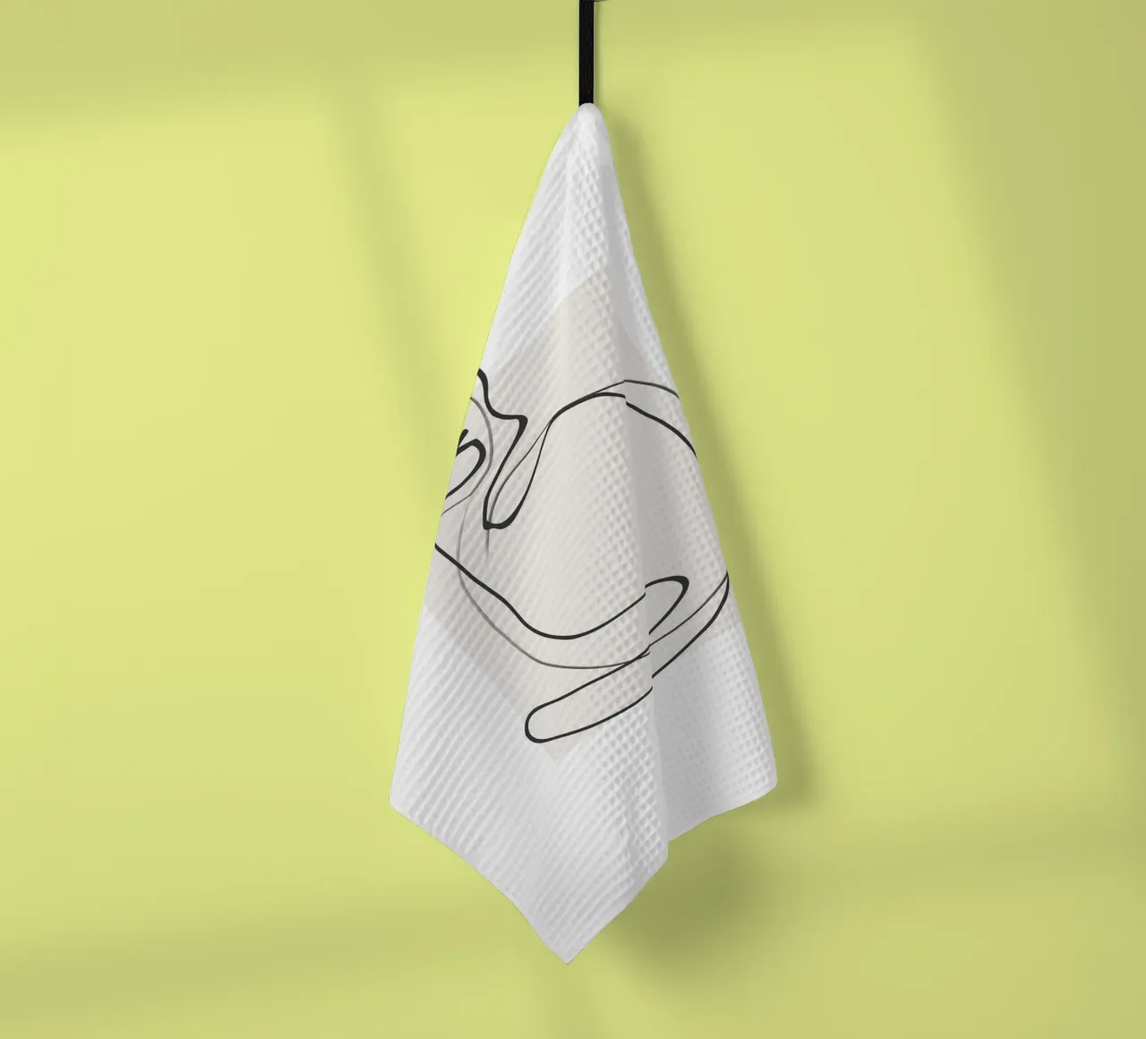 Gatto in una riga canovaccio da cucina da LeaDArt