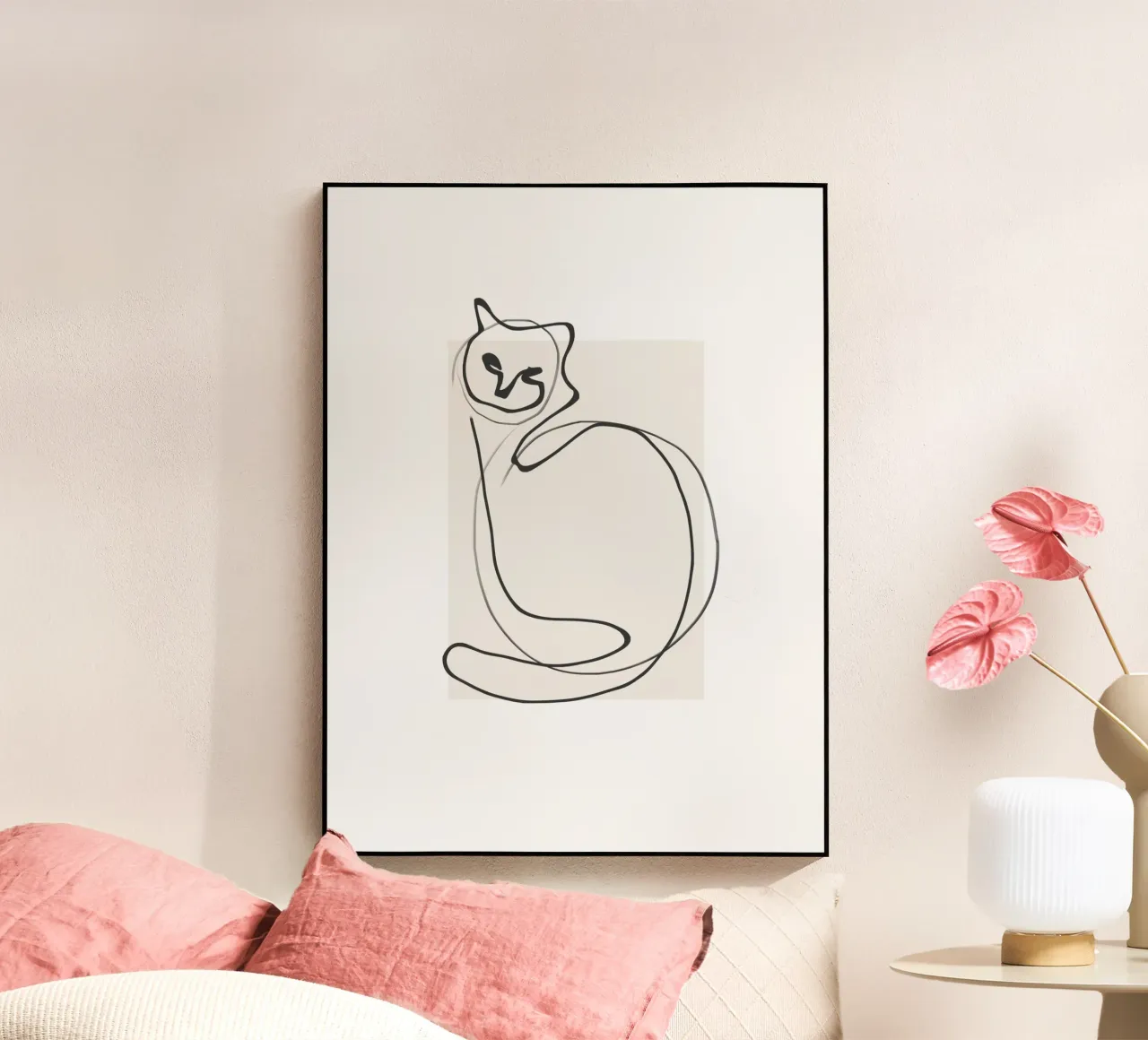 Gatto in una riga plexiglass da LeaDArt