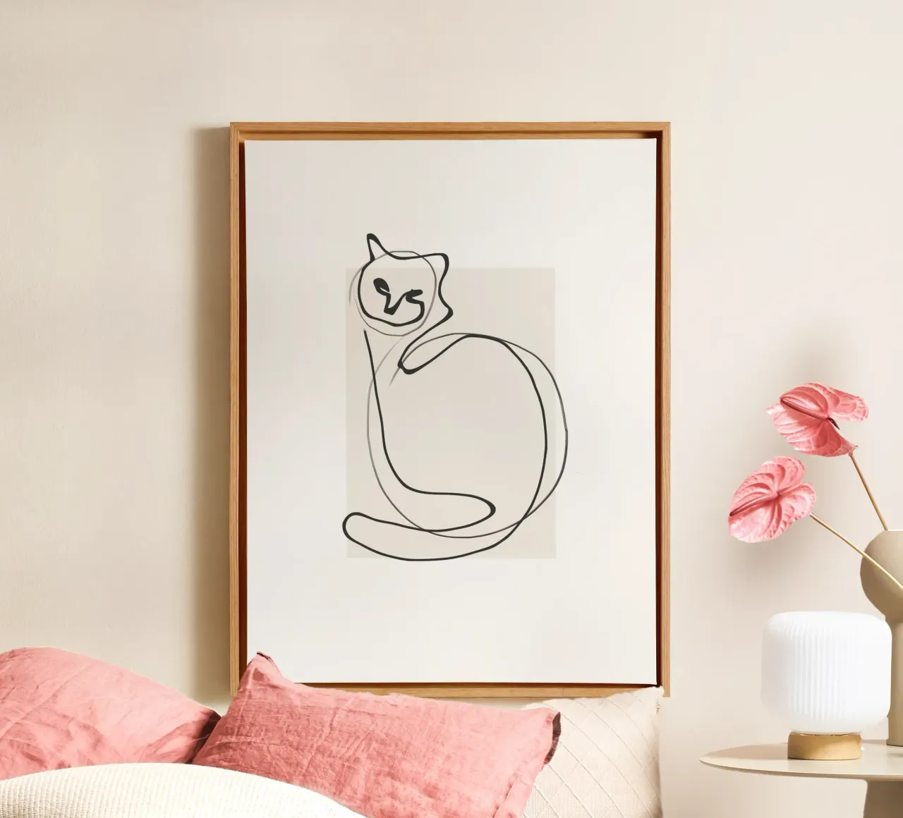 Gatto in una riga tela da LeaDArt