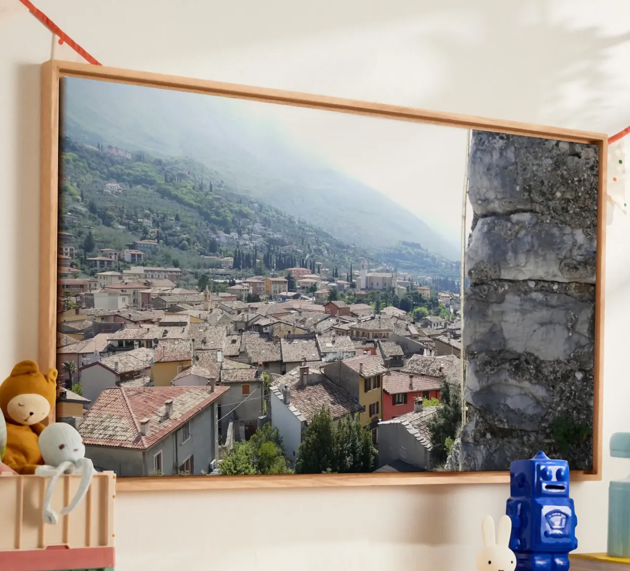 View of Malcesine (Lake Garda) canvas with Floater frame by Alexandra Joseph Fotomomente