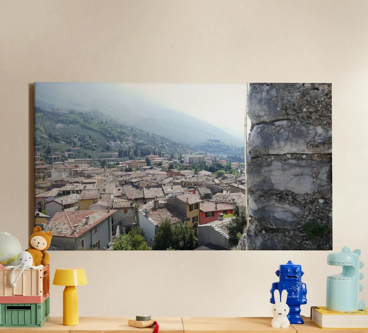 View of Malcesine (Lake Garda) canvas with Floater frame by Alexandra Joseph Fotomomente