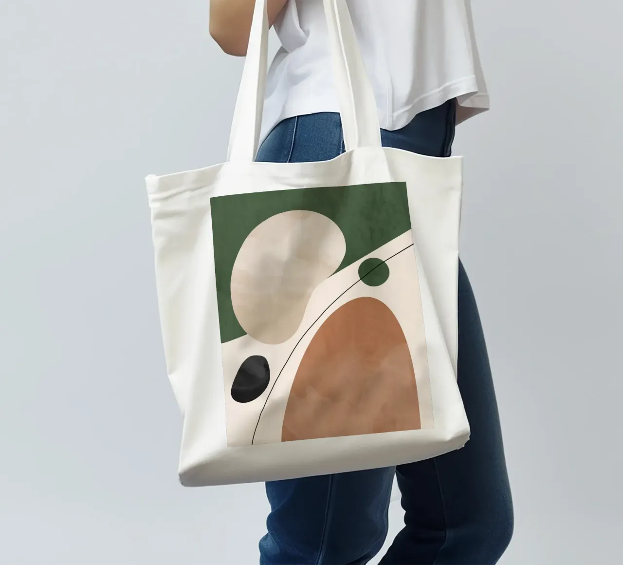 Forme astratte moderne borsa in juta da LeaDArt