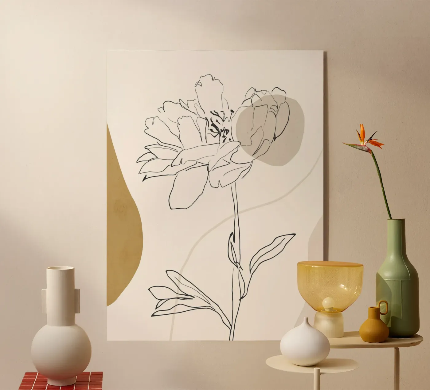 Boho Botanisch acryl van LeaDArt