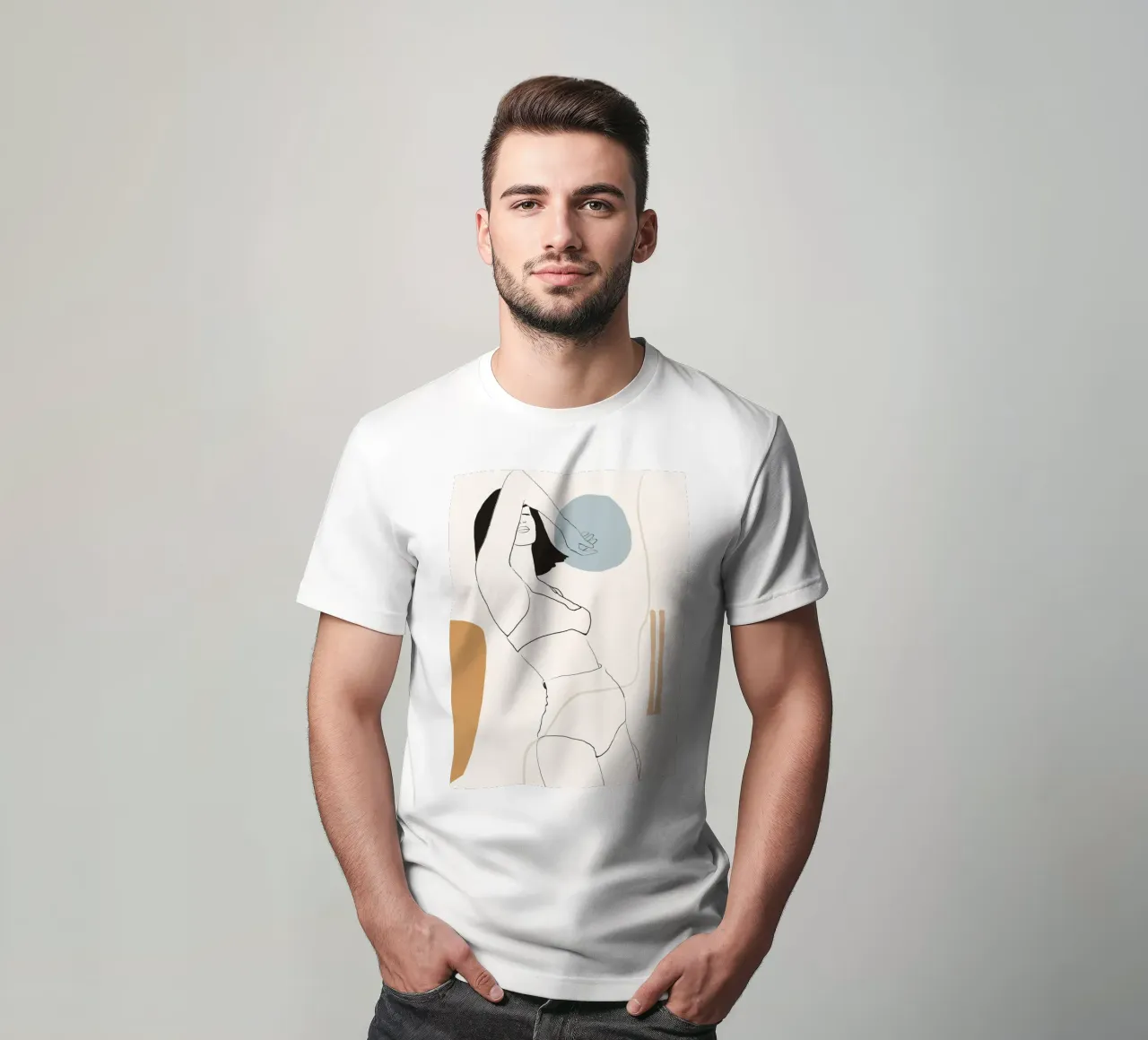 Line art donna minimale t-shirt da LeaDArt