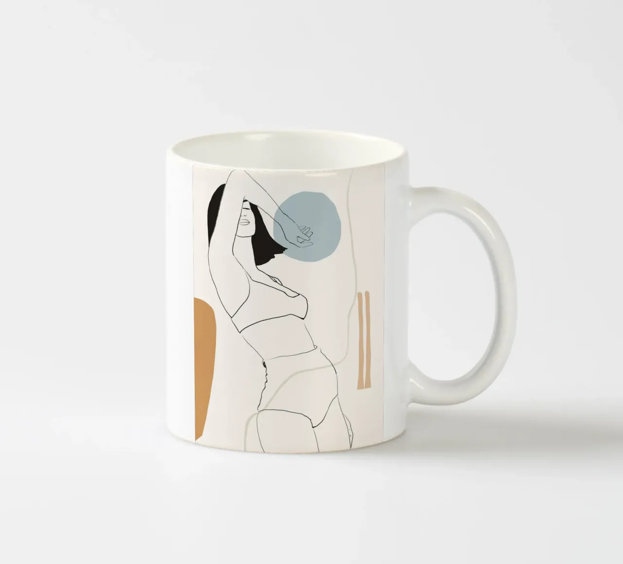 Line art donna minimale tazza in ceramica da LeaDArt