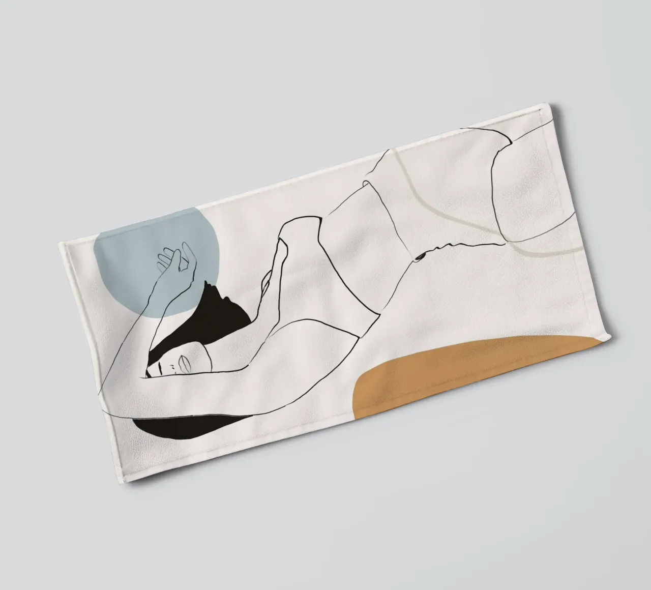 Line art donna minimale asciugamano da bagno da LeaDArt