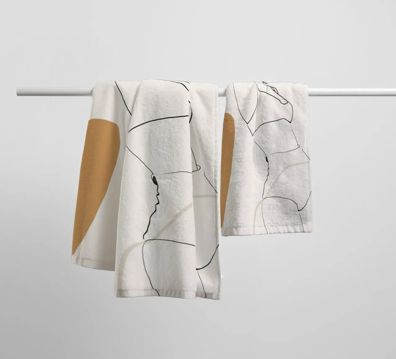 Line art donna minimale asciugamano da bagno da LeaDArt