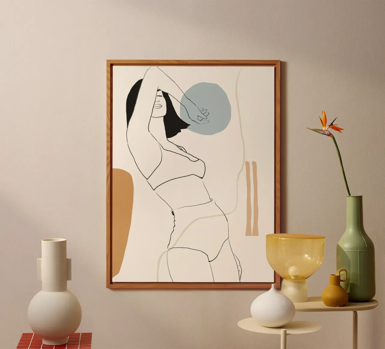 Line art donna minimale alluminio dibond da LeaDArt