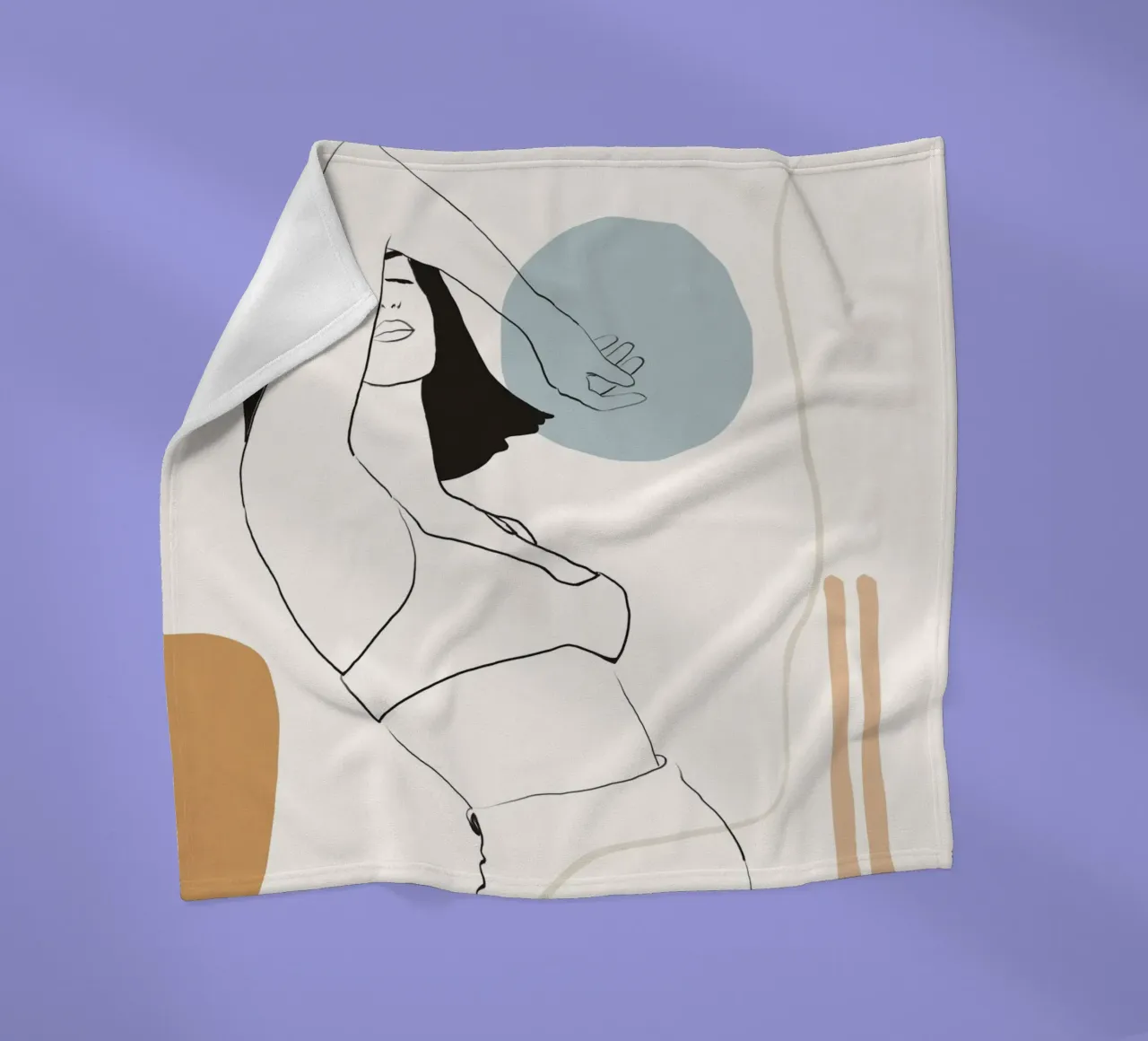 Line art donna minimale coperta in pile da LeaDArt