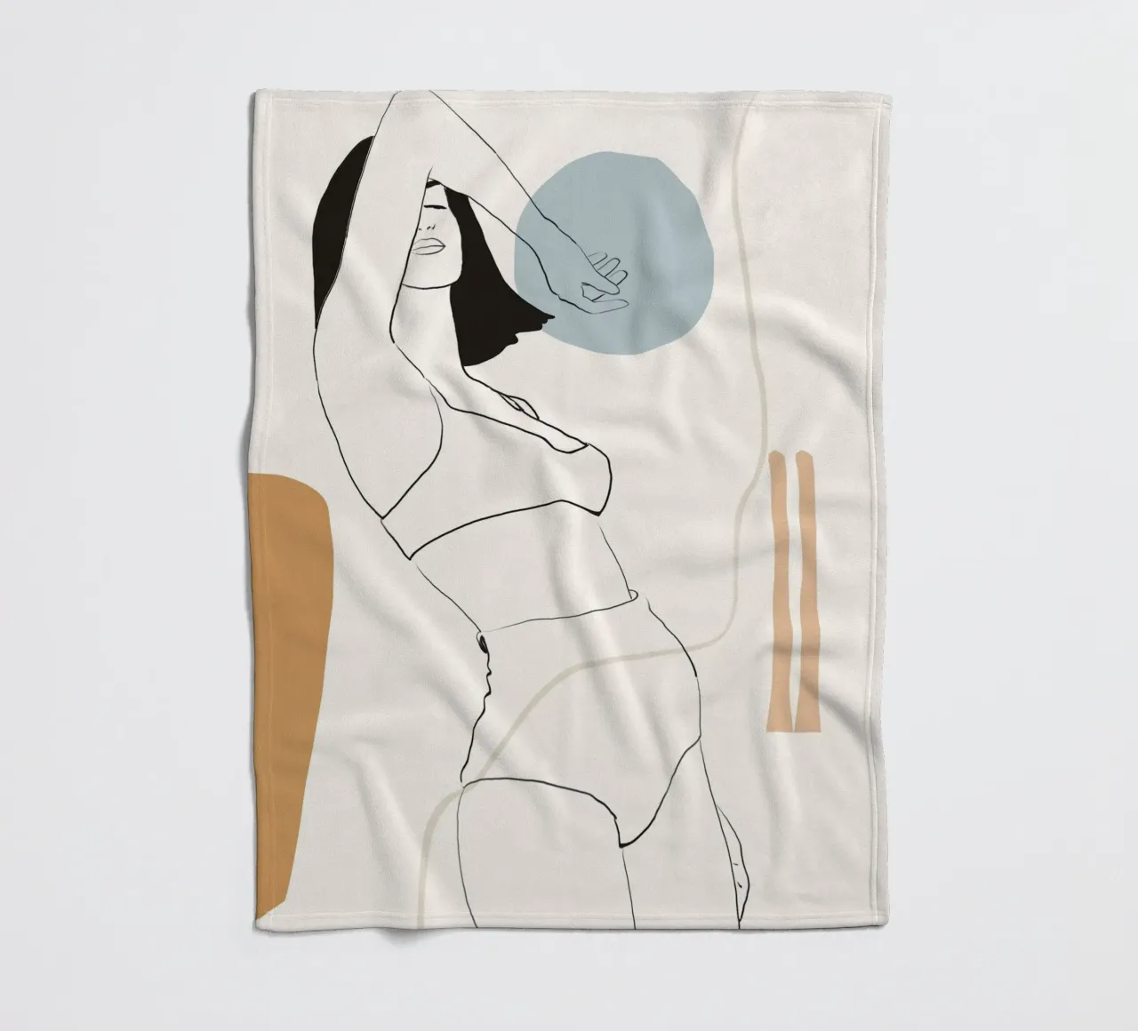 Line art donna minimale coperta in pile da LeaDArt